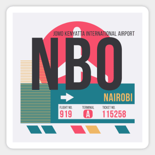 Nairobi (NBO) Airport Code Baggage Tag Magnet